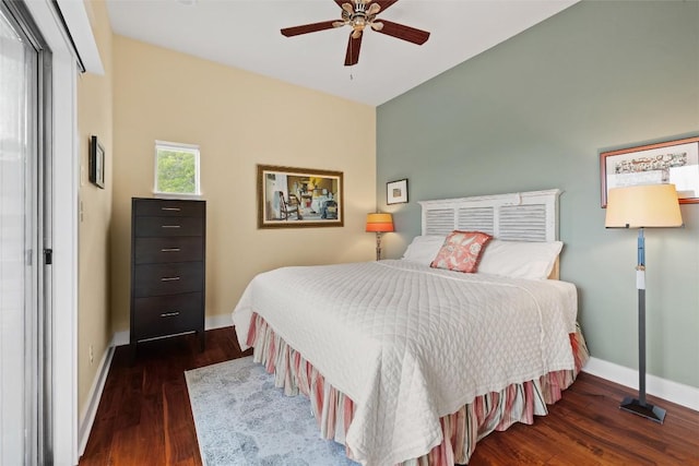 6209 Ledge Mountain Dr, Austin, TX 78731 - bedroom featuring wood finished floors and ceiling fan