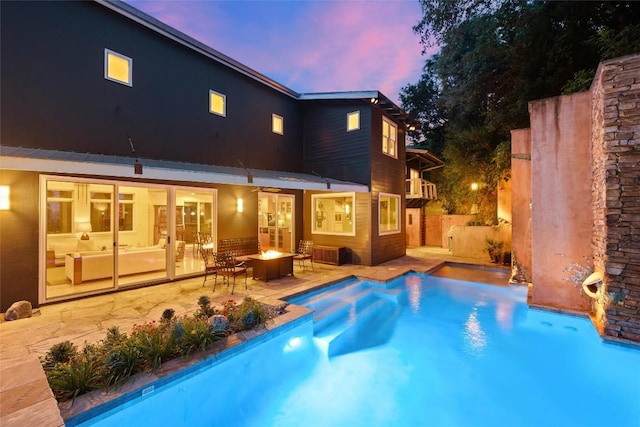 6209 Ledge Mountain Dr, Austin, TX 78731 - swimming pool featuring a fire pit and a patio