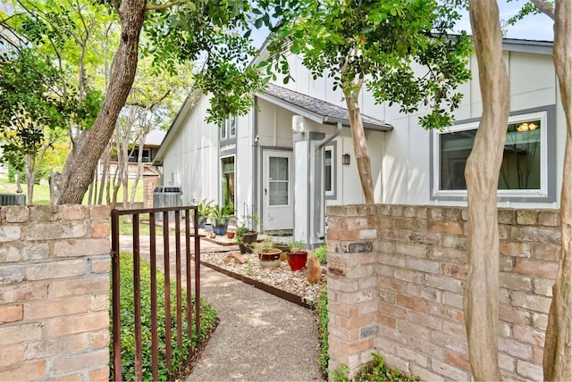 view of property exterior with fence