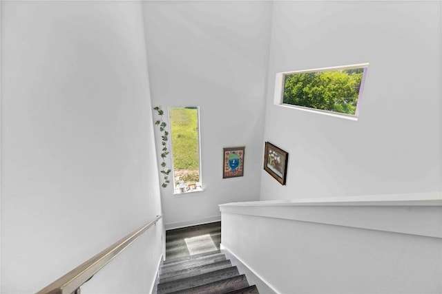 2105 Goodrich Ave Unit 7, Austin, TX 78704 - staircase featuring wood finished floors and baseboards