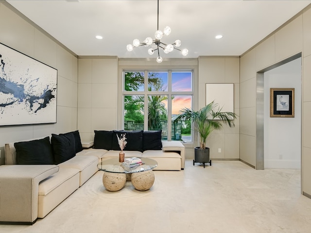 8300 Chalk Knoll Dr, Austin, TX 78735 - living area with a chandelier and recessed lighting
