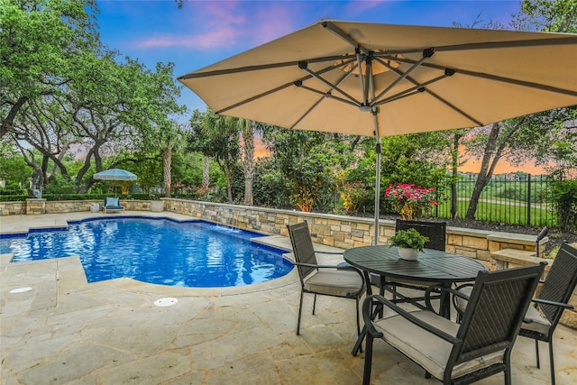 8300 Chalk Knoll Dr, Austin, TX 78735 - view of pool with a patio, a fenced backyard, and outdoor dining area