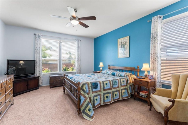 30305 Tiger Woods Dr, Georgetown, TX 78628 - bedroom featuring carpet floors and a ceiling fan