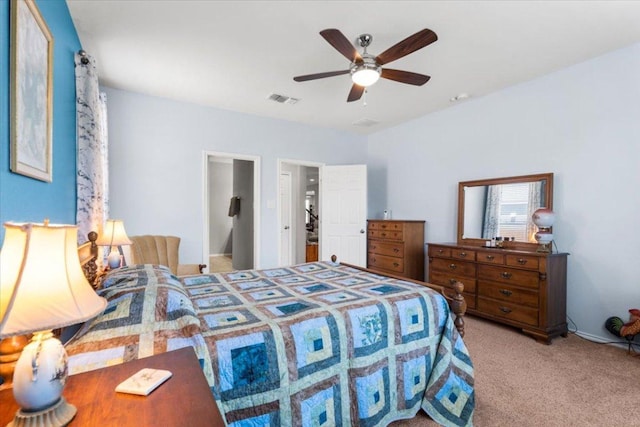 30305 Tiger Woods Dr, Georgetown, TX 78628 - bedroom featuring carpet flooring and a ceiling fan