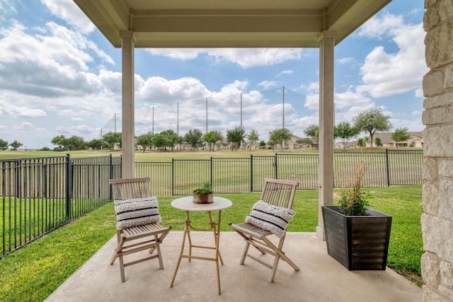view of patio with a fenced backyard