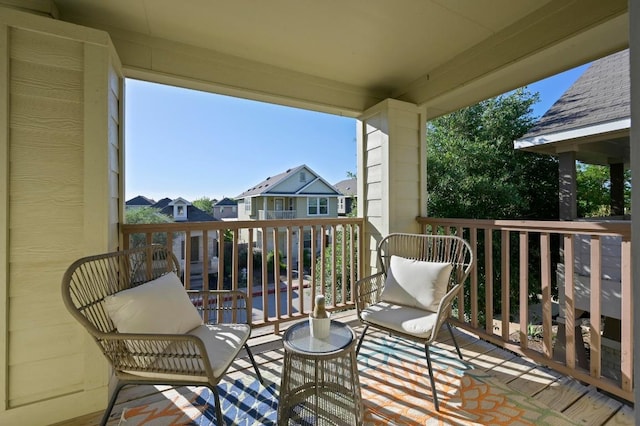 balcony with a residential view