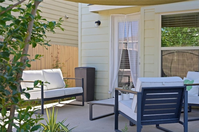 view of patio featuring outdoor lounge area
