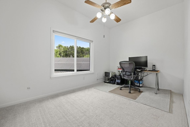6659 Whitemarsh Valley Walk, Austin, TX 78746 - carpeted office with ceiling fan and baseboards