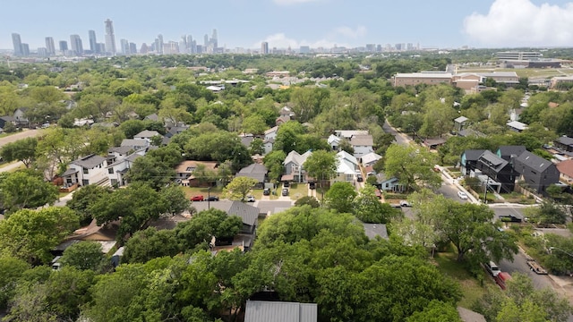 aerial view with a city view