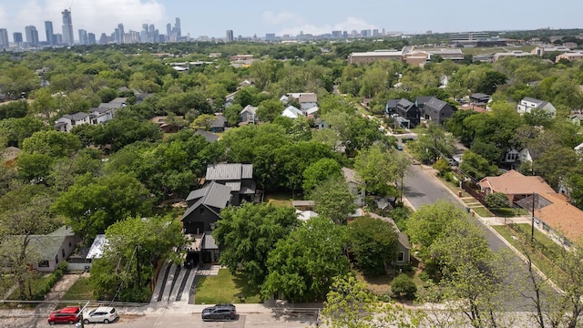 aerial view featuring a city view