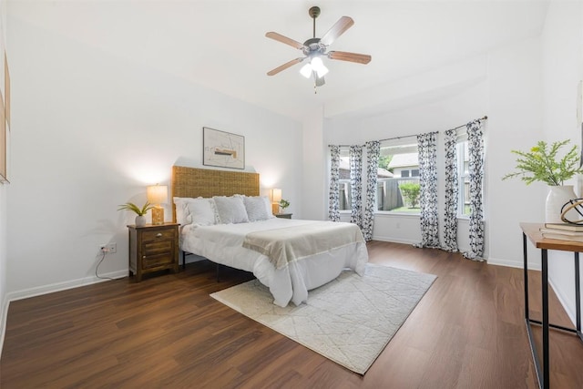 1812 Hidden Springs Path, Round Rock, TX 78665 - bedroom with wood finished floors, a ceiling fan, and baseboards