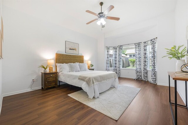 1812 Hidden Springs Path, Round Rock, TX 78665 - bedroom with wood finished floors, baseboards, and ceiling fan