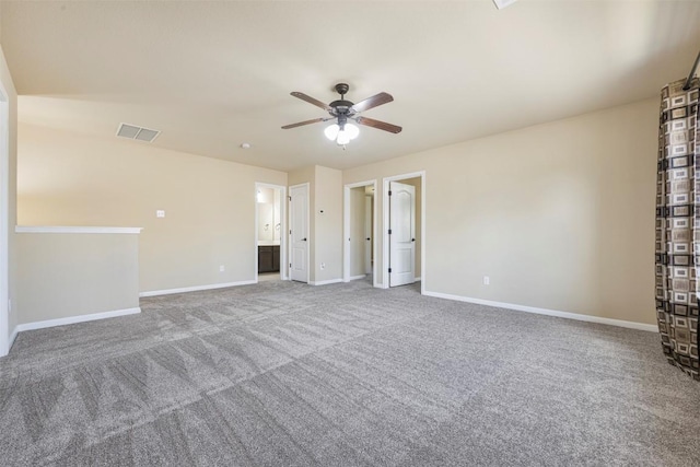 1812 Hidden Springs Path, Round Rock, TX 78665 - carpeted spare room featuring baseboards, visible vents, and ceiling fan