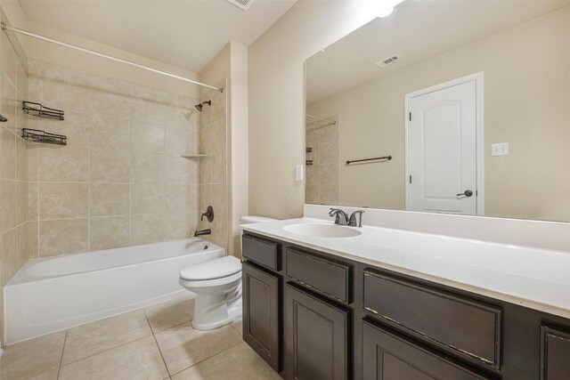 1812 Hidden Springs Path, Round Rock, TX 78665 - full bath featuring vanity, toilet, washtub / shower combination, and tile patterned floors