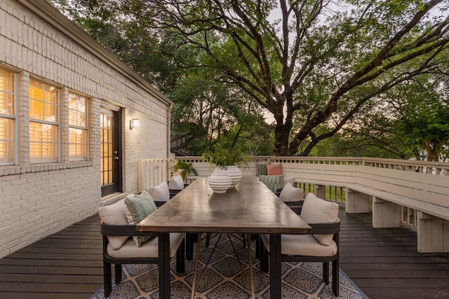 5710 Carry Back Ln, Austin, TX 78746 - wooden terrace featuring outdoor dining area