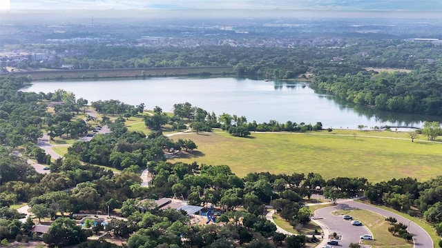 1837 Artesian Springs Xing, Leander, TX 78641 - aerial view featuring a forest view and a water view
