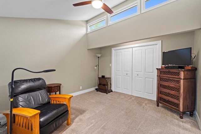 9 Stoney Creek Cv, Lakeway, TX 78734 - sitting room featuring light carpet and ceiling fan