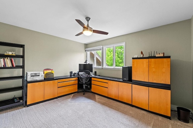 9 Stoney Creek Cv, Lakeway, TX 78734 - office with light carpet and a ceiling fan