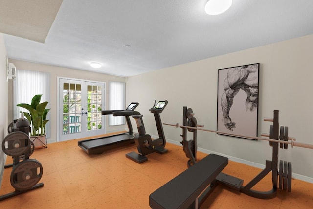 9 Stoney Creek Cv, Lakeway, TX 78734 - exercise area with french doors and baseboards