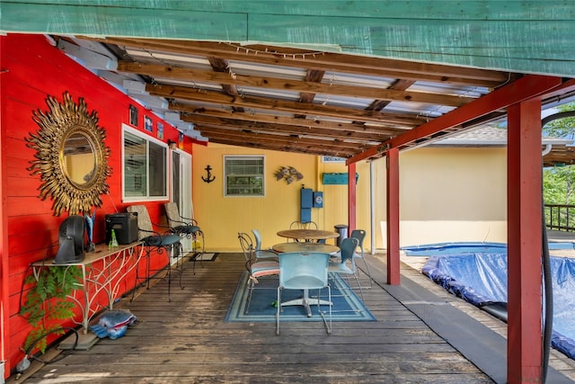 view of patio featuring a wooden deck