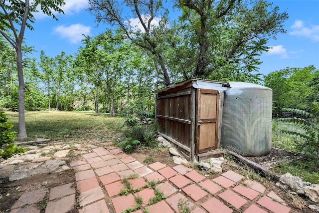 view of shed
