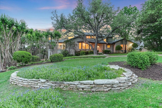 8105 Bell Mountain Dr, Austin, TX 78730 - view of front of home with a yard