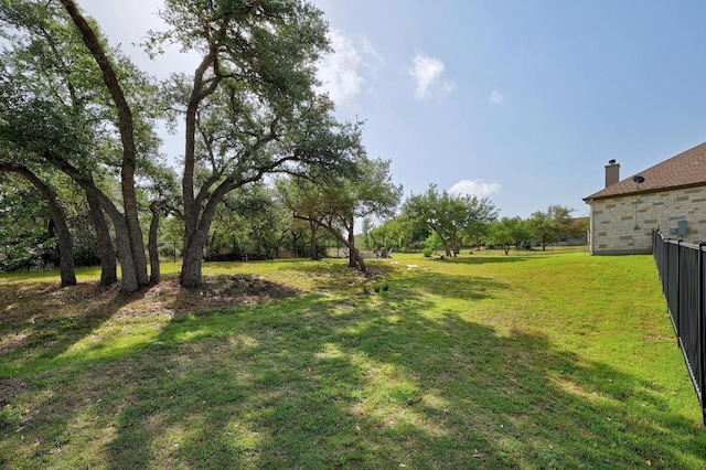 view of yard featuring fence
