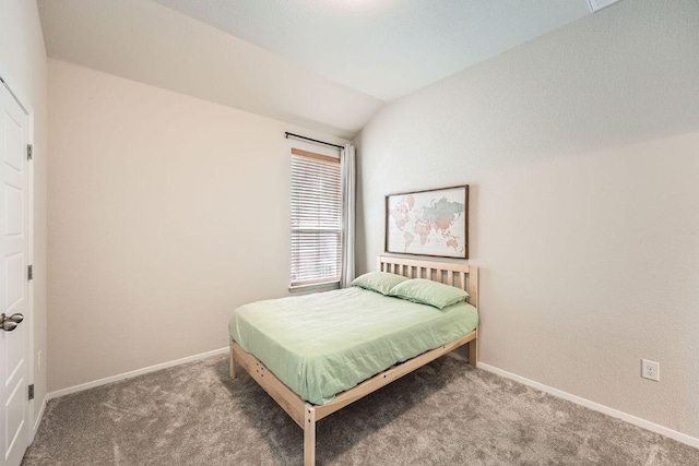 11509 Brindle Ct, Manor, TX 78653 - bedroom with carpet flooring, lofted ceiling, and baseboards