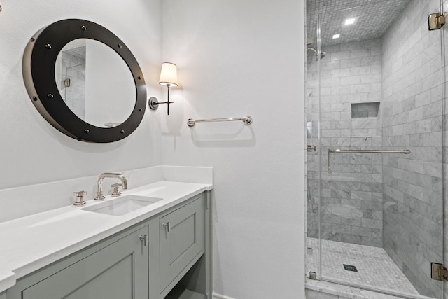 2702 Hillview Green Ln, Austin, TX 78703 - bathroom with vanity and a shower stall