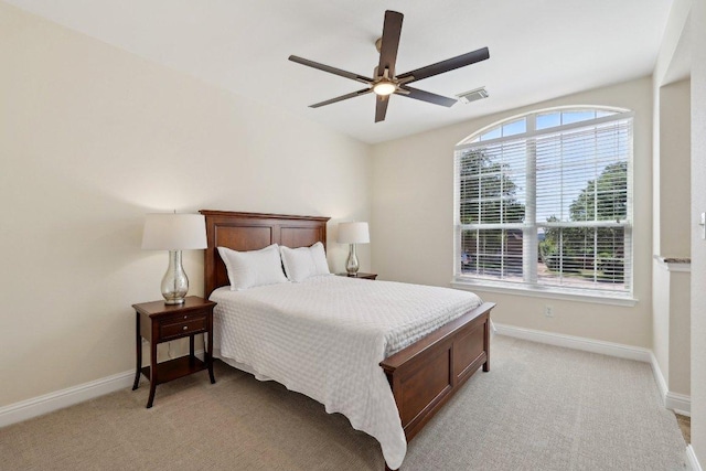 1900 Val Verde Dr, Austin, TX 78732 - bedroom with baseboards, light carpet, and visible vents