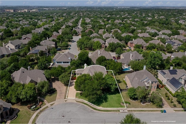 2418 Silent Brook Trl, Round Rock, TX 78665 - aerial view of property's location with property boundaries highlighted and nearby suburban area