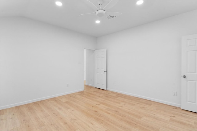 8121 Almondsbury Ln, Austin, TX 78748 - spare room with recessed lighting, a ceiling fan, light wood-style flooring, and baseboards