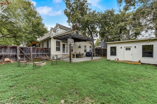 1606 W 14th St, Austin, TX 78703 - back of property featuring a pergola and a patio