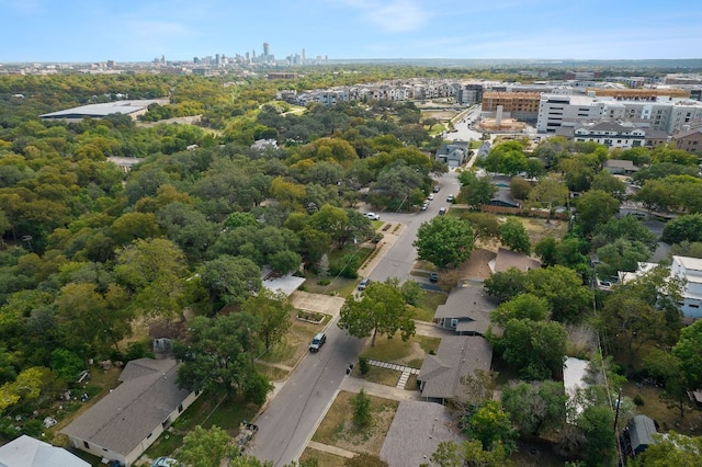 aerial view with a city view