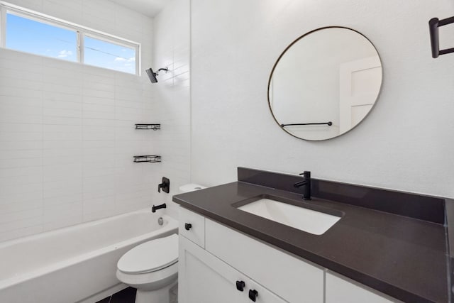 7617 Carver Ave Unit 1, Austin, TX 78752 - bathroom with toilet, vanity, and washtub / shower combination