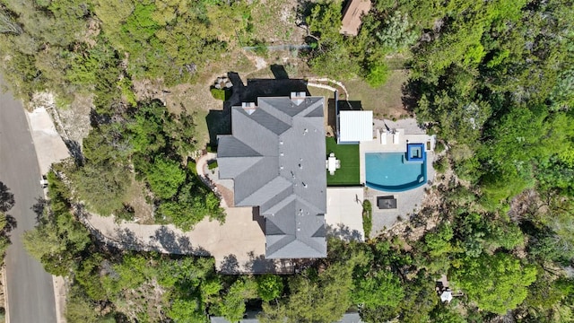 4014 Walnut Clay Dr, Austin, TX 78731 - aerial view of property and surrounding area featuring a pool