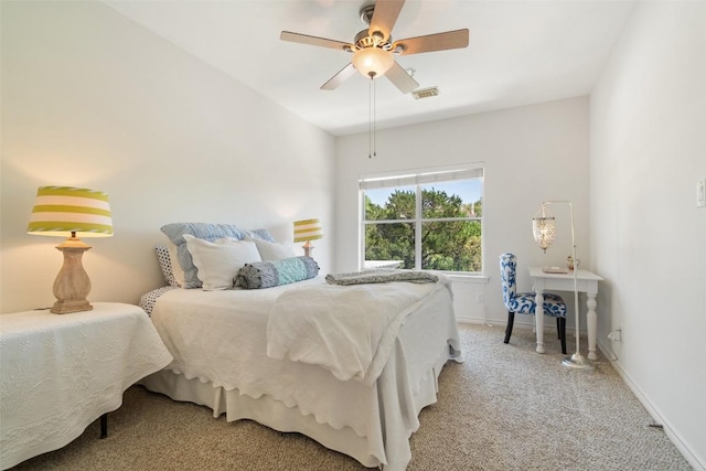 4014 Walnut Clay Dr, Austin, TX 78731 - bedroom with light colored carpet and ceiling fan