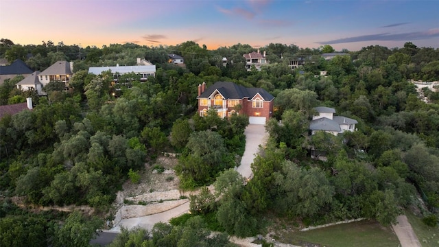 4014 Walnut Clay Dr, Austin, TX 78731 - aerial view at dusk