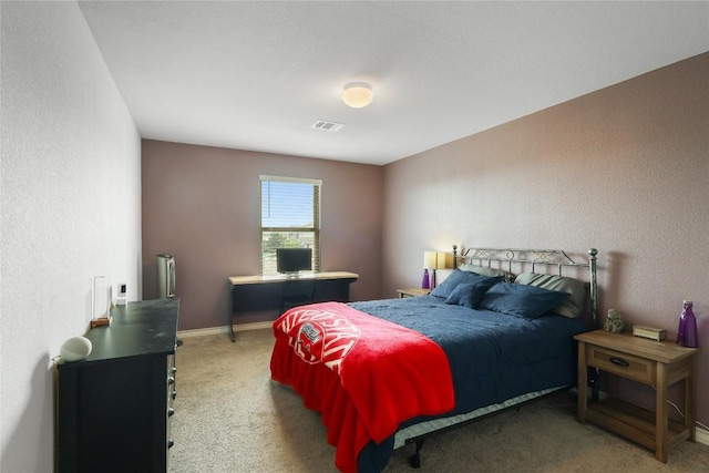 345 Coba St, Leander, TX 78641 - bedroom featuring carpet, a textured wall, an office area, and baseboards