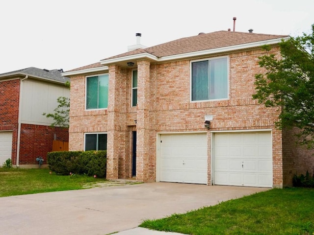 1015 Acanthus St, Pflugerville, TX 78660 - view of front of home featuring an attached garage, driveway, and brick siding