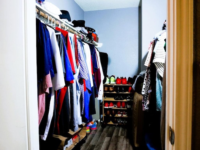1015 Acanthus St, Pflugerville, TX 78660 - walk in closet featuring wood finished floors
