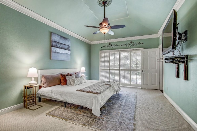 36 Cottondale Rd, The Hills, TX 78738 - bedroom featuring carpet floors, ornamental molding, and ceiling fan