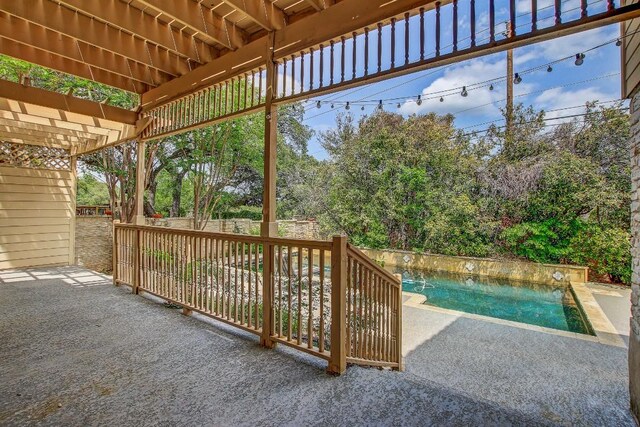 36 Cottondale Rd, The Hills, TX 78738 - fenced backyard with a patio and a pergola