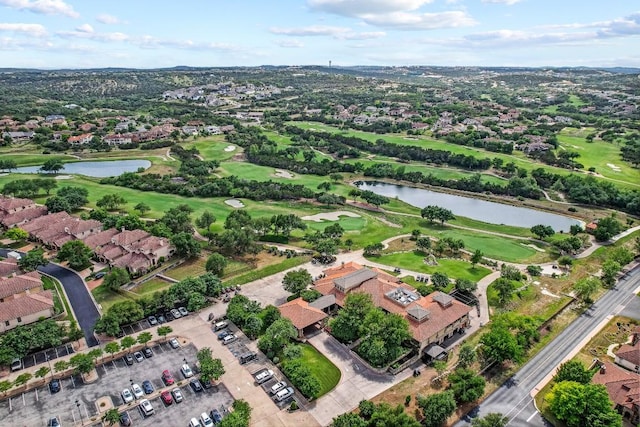 36 Cottondale Rd, The Hills, TX 78738 - aerial perspective of suburban area featuring a large body of water and a golf course