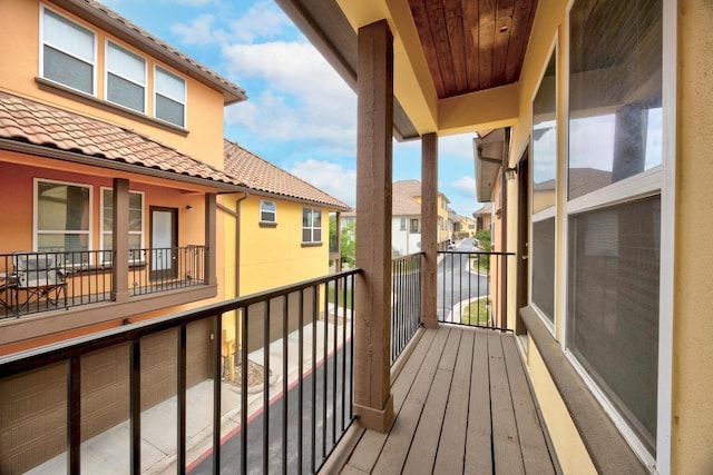 balcony with a residential view