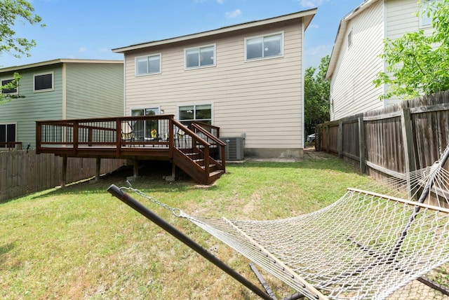 10701 Garbacz Dr, Austin, TX 78748 - back of property with central air condition unit and a deck