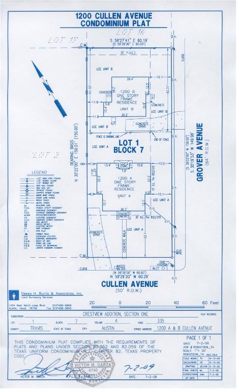 1200 Cullen Ave Unit B, Austin, TX 78757 - survey map / technical document