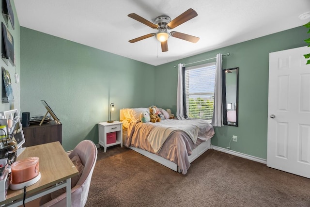 337 Akumal St, Leander, TX 78641 - carpeted bedroom featuring a desk, ceiling fan, and baseboards