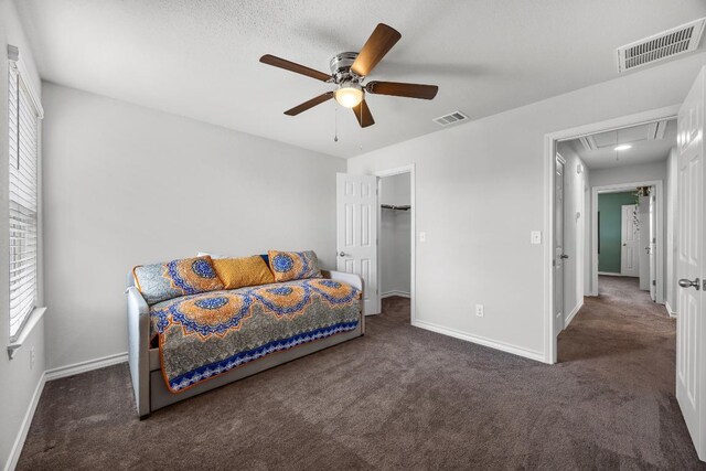 337 Akumal St, Leander, TX 78641 - carpeted bedroom with attic access, baseboards, ceiling fan, and a spacious closet