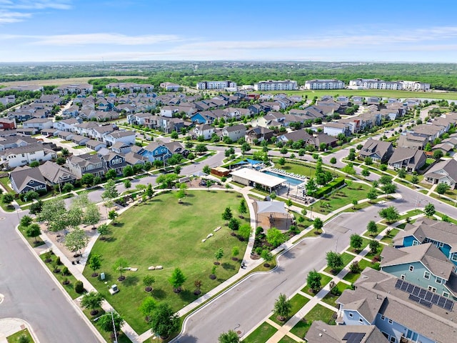 aerial view featuring a residential view
